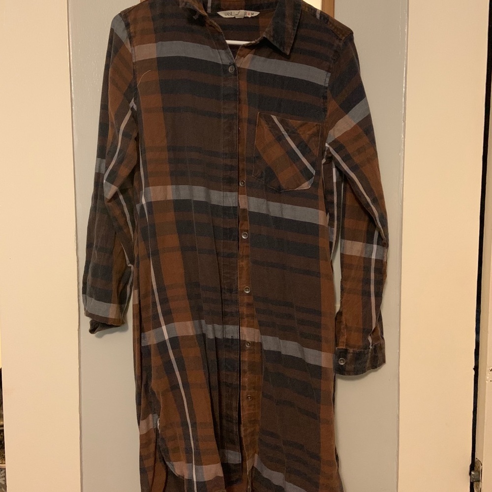 Plaid longsleeve dress